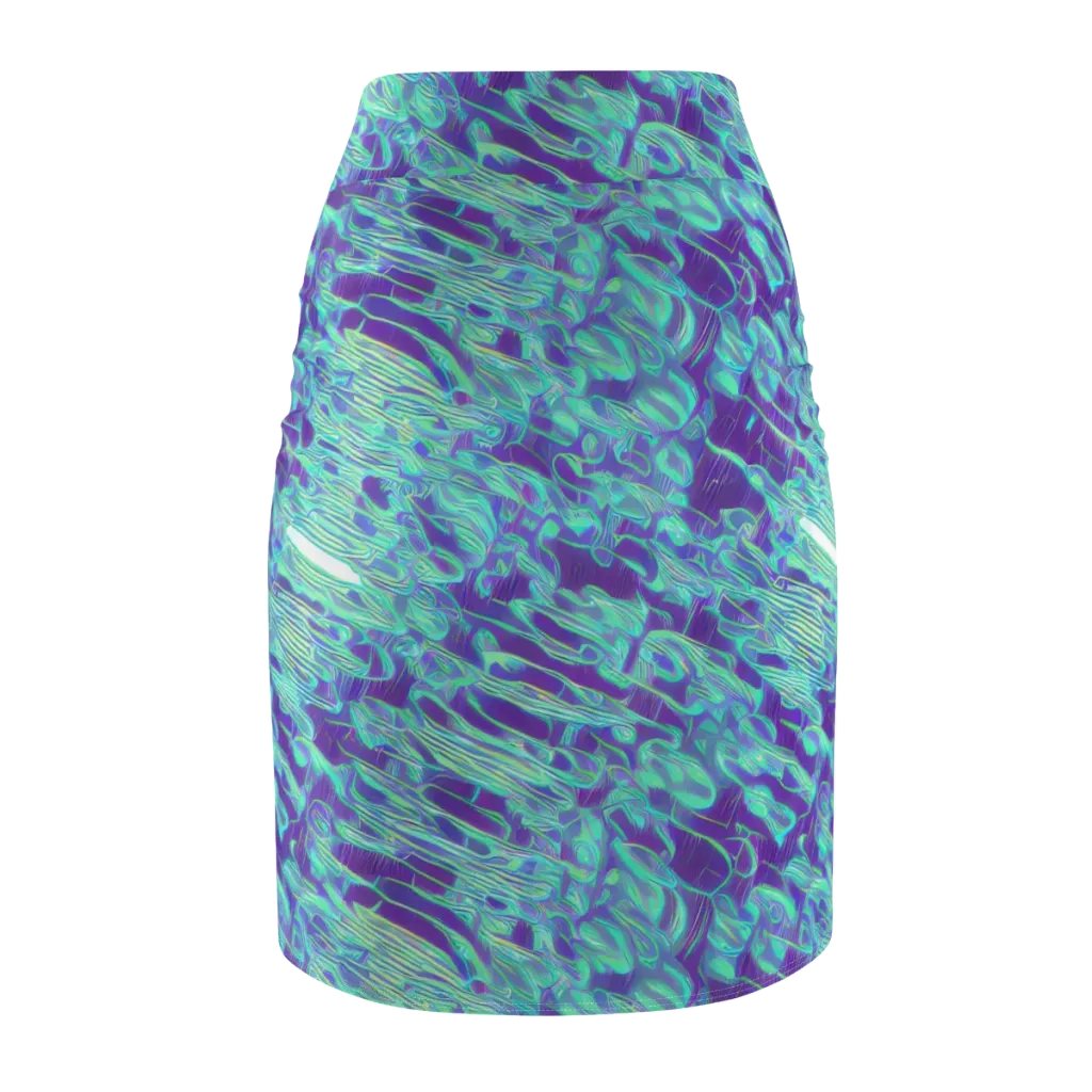 Aqua Fever on Pencil Skirt — Back