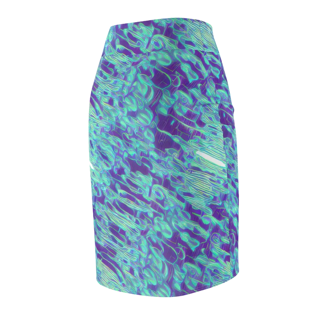 Aqua Fever on Pencil Skirt — Back Side