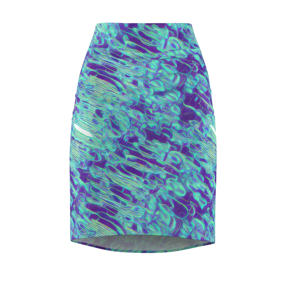 Aqua Fever on Pencil Skirt — Front