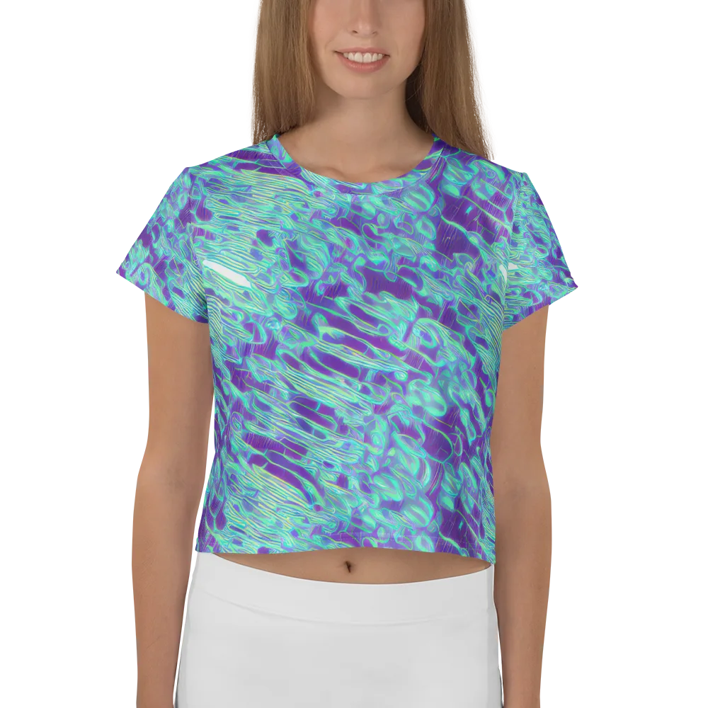 Aqua Fever on Crop Tee — Front