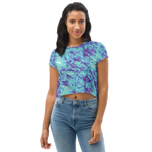 Aqua Fever on a Crop Tee