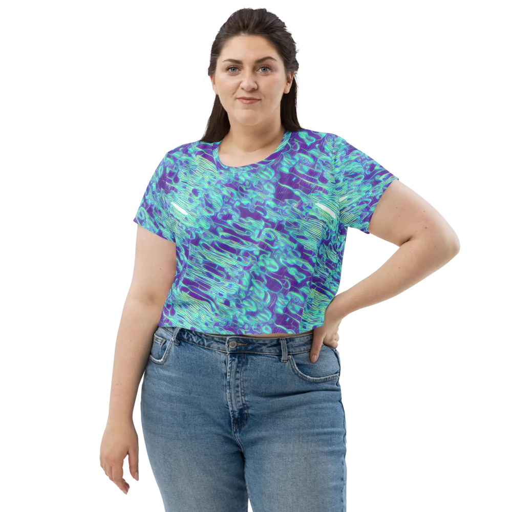 Aqua Fever on Crop Tee — Front