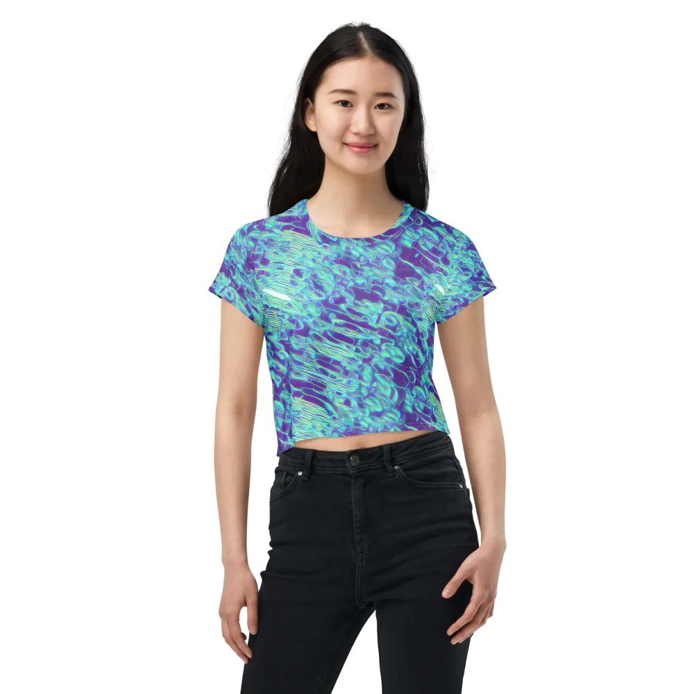 Aqua Fever on Crop Tee — Front
