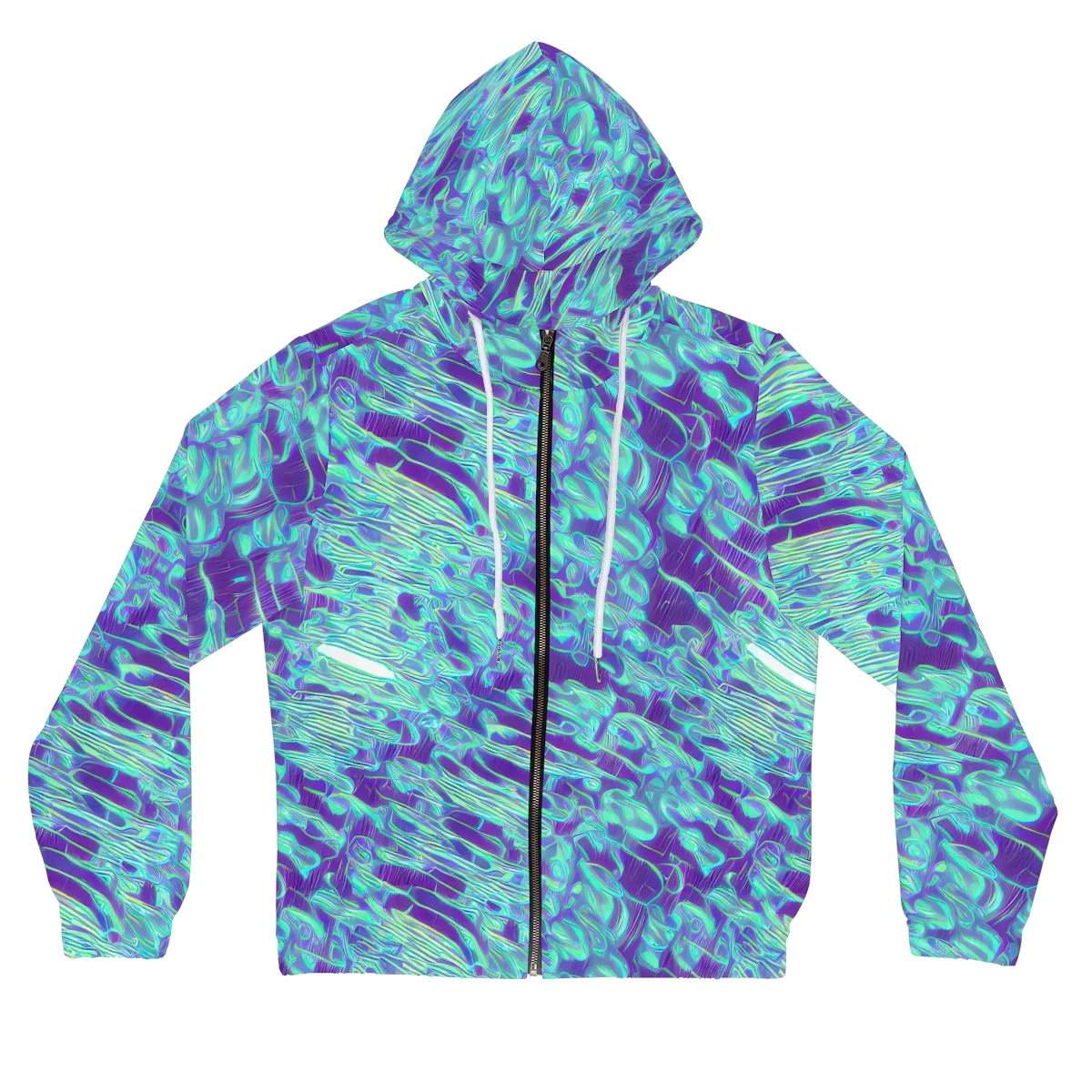 Aqua Fever on Women's Full-Zip Hoodie — Front