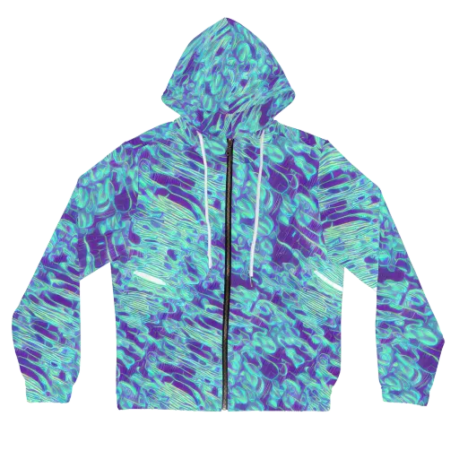 Aqua Fever on a Women's Full-Zip Hoodie