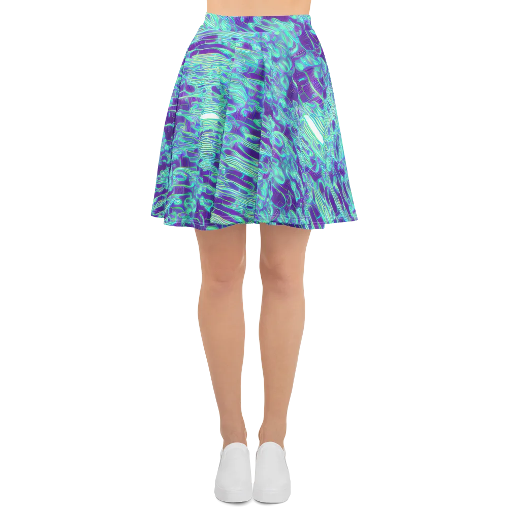 Aqua Fever on Skater Skirt — Front