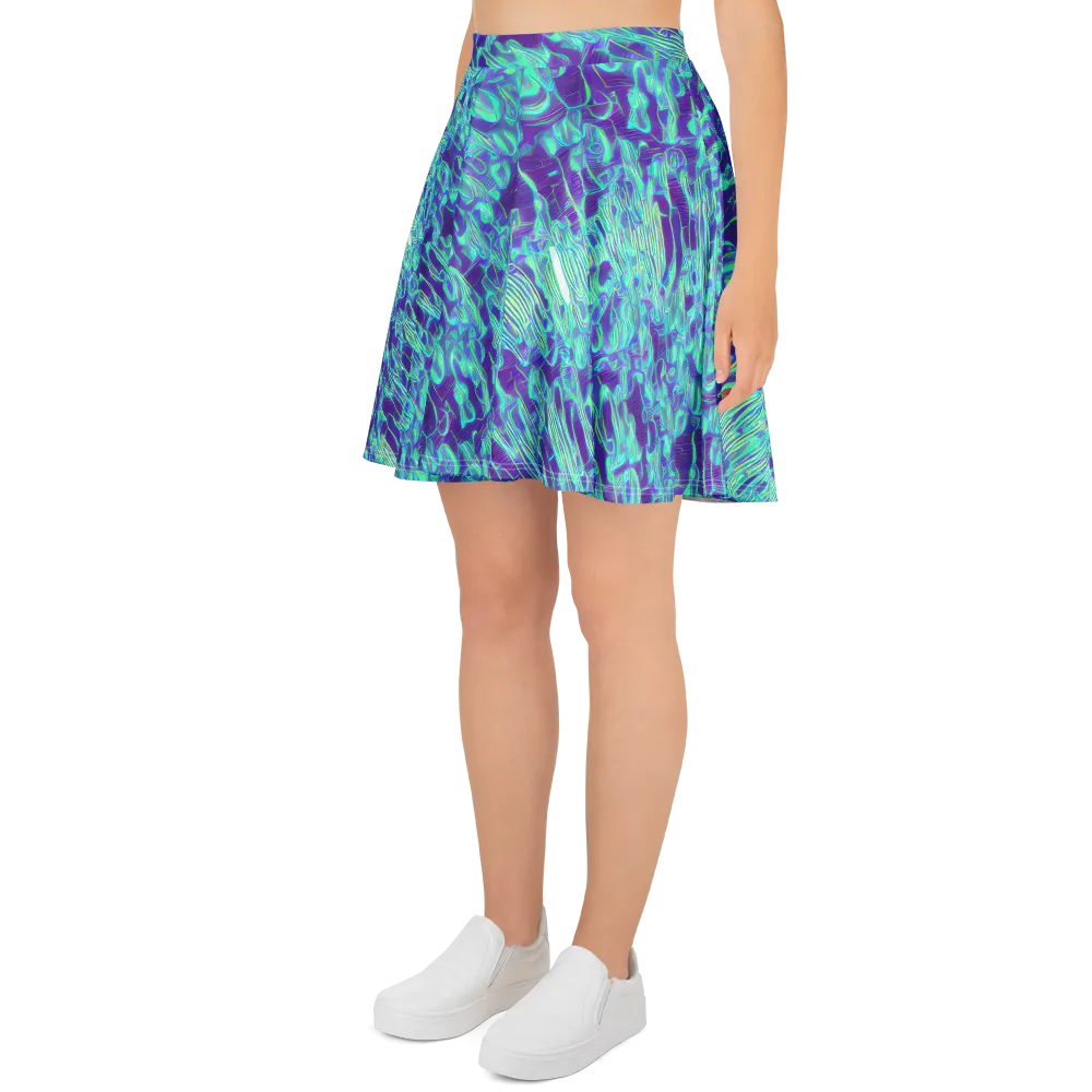 Aqua Fever on Skater Skirt — Left