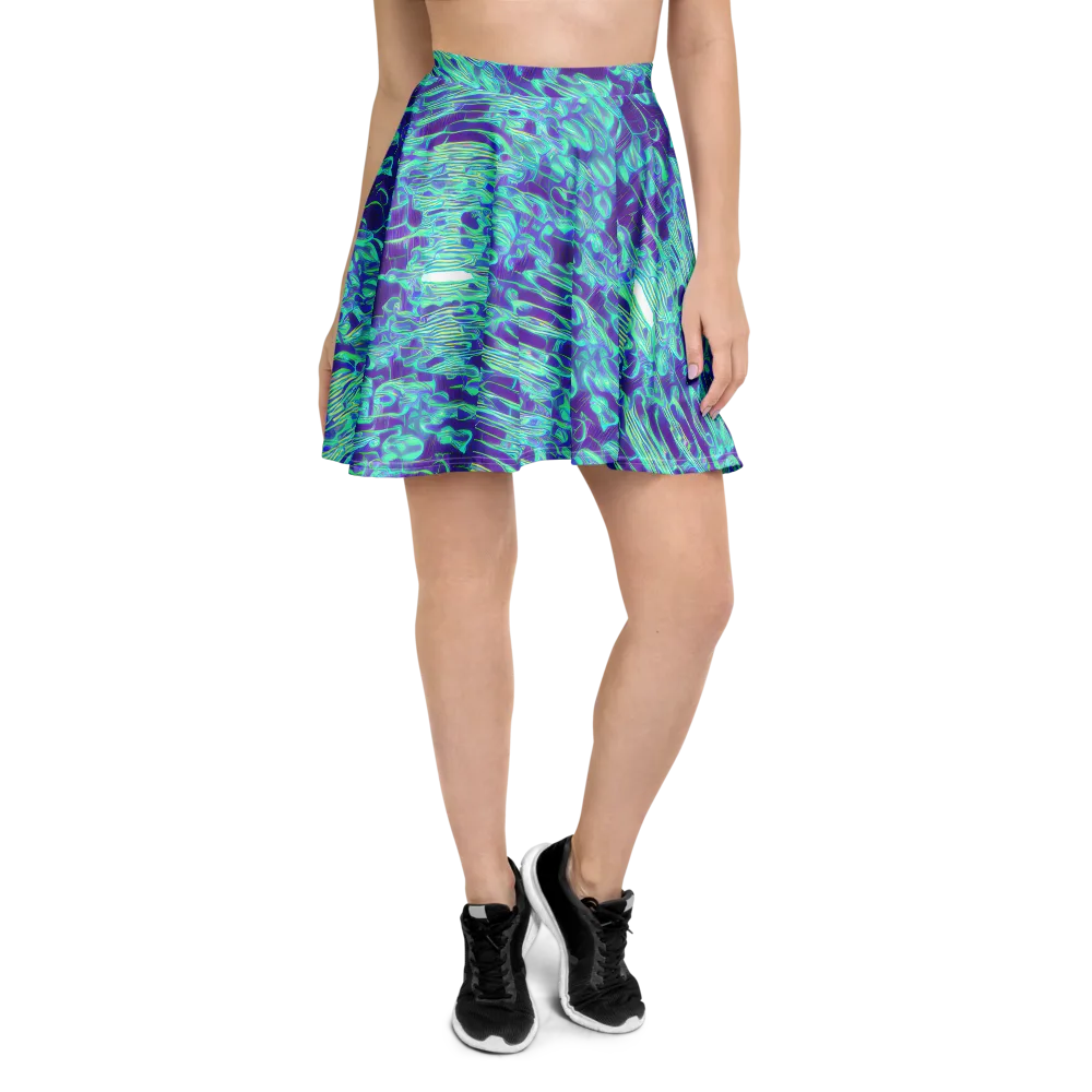 Aqua Fever on Skater Skirt — Front