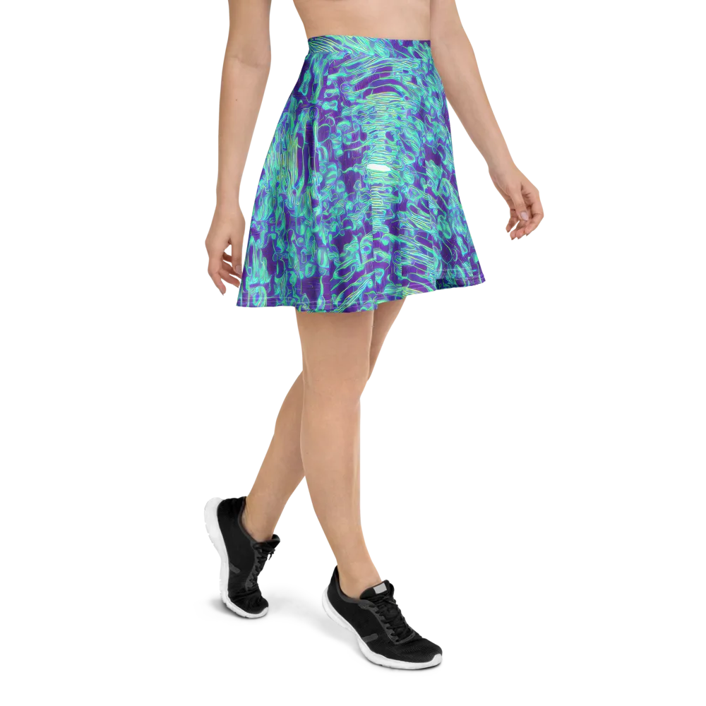 Aqua Fever on Skater Skirt — Right