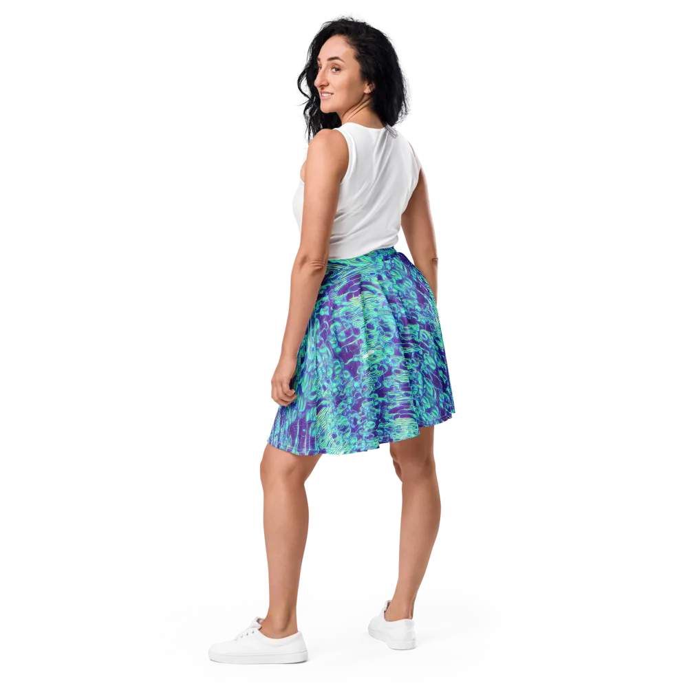 Aqua Fever on Skater Skirt — Back