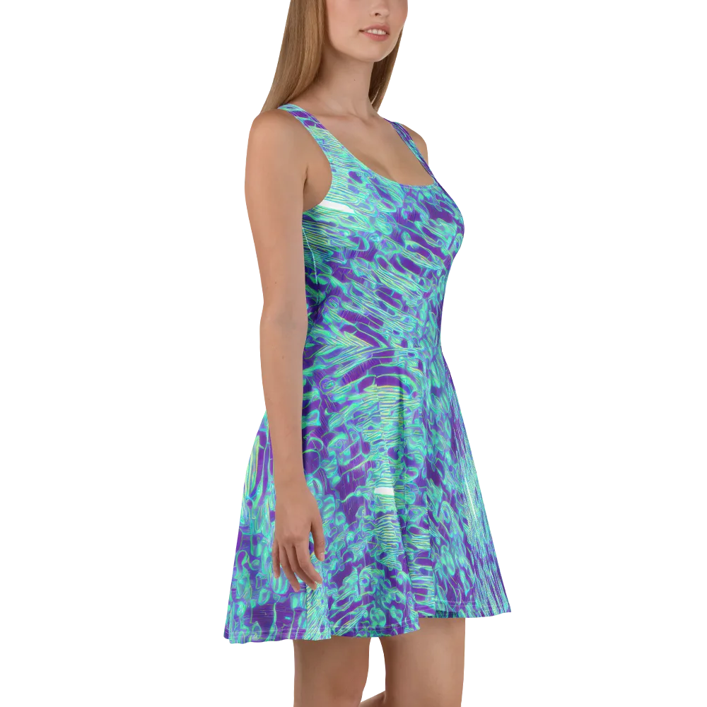 Aqua Fever on Skater Dress — Right