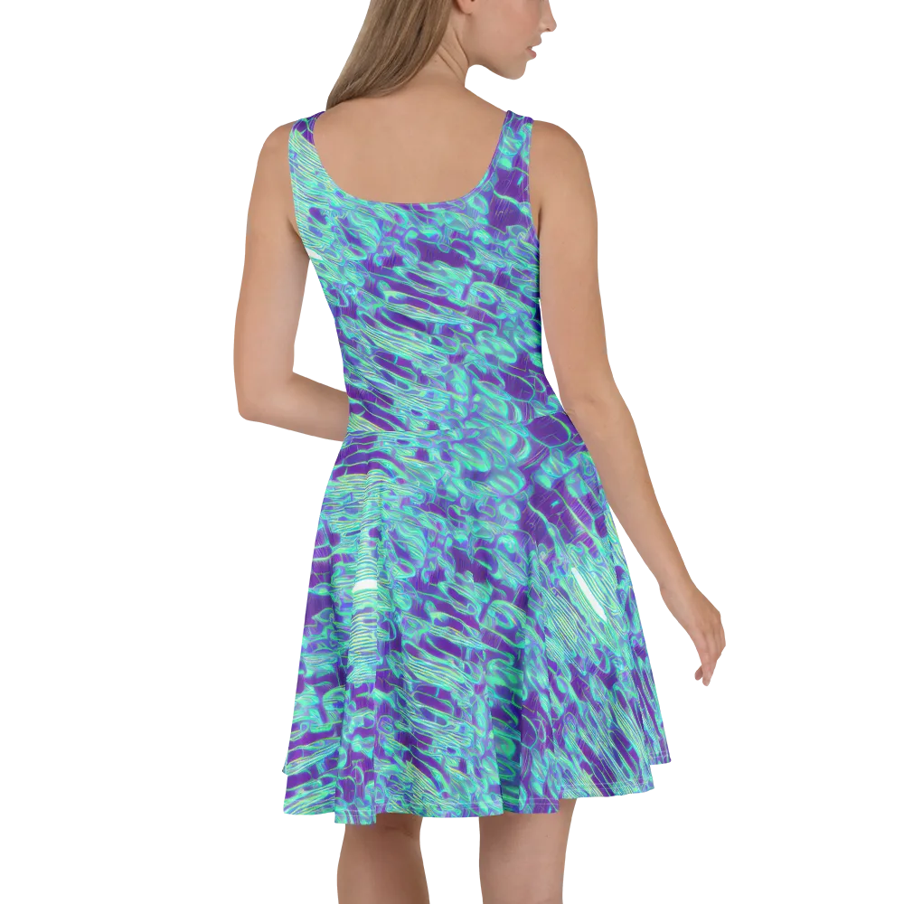 Aqua Fever on Skater Dress — Back