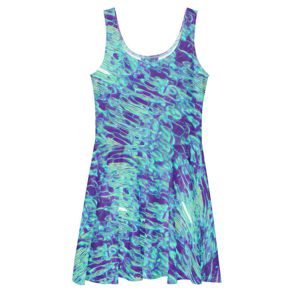 Aqua Fever on Skater Dress — Front