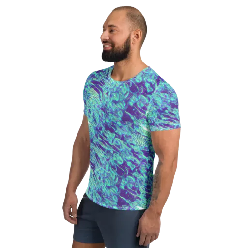 Aqua Fever on a Men's Athletic T-Shirt