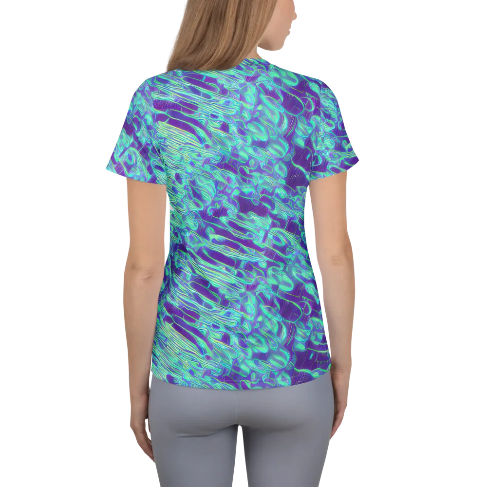 Aqua Fever on Women's Athletic T-Shirt — Back