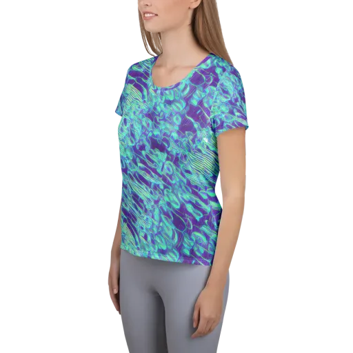 Aqua Fever on a Women's Athletic T-Shirt