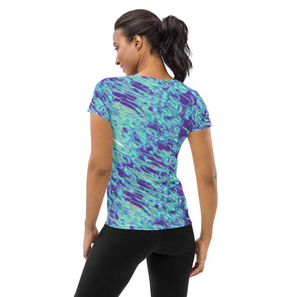 Aqua Fever on Women's Athletic T-Shirt — Back