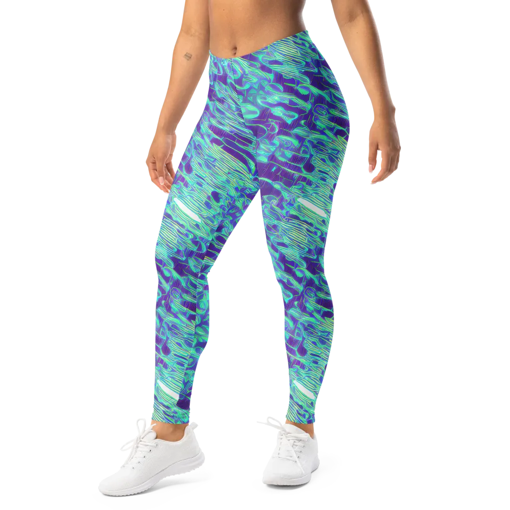 Aqua Fever on Leggings — Left Front