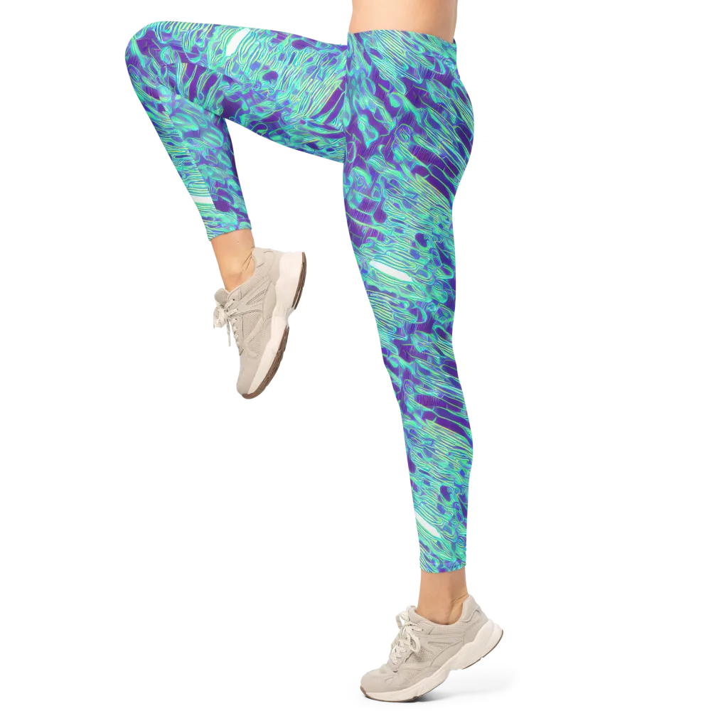 Aqua Fever on Leggings — Left