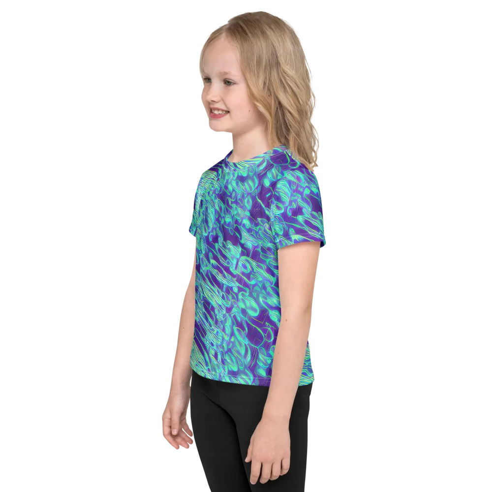Aqua Fever on Kids Crew Neck T-Shirt — Left