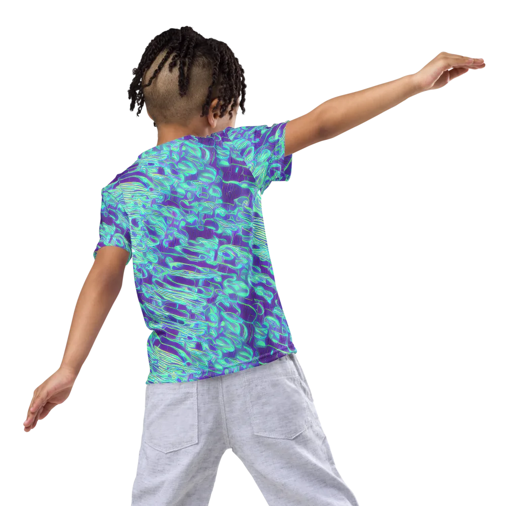 Aqua Fever on Kids Crew Neck T-Shirt — Back