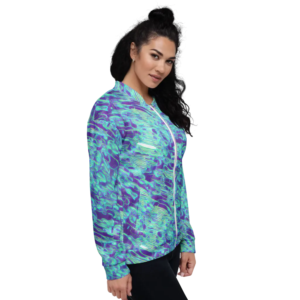 Aqua Fever on Bomber Jacket — Right