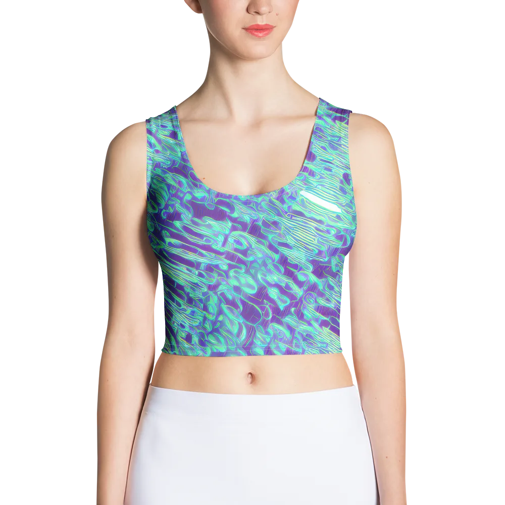 Aqua Fever on Crop Top — Front