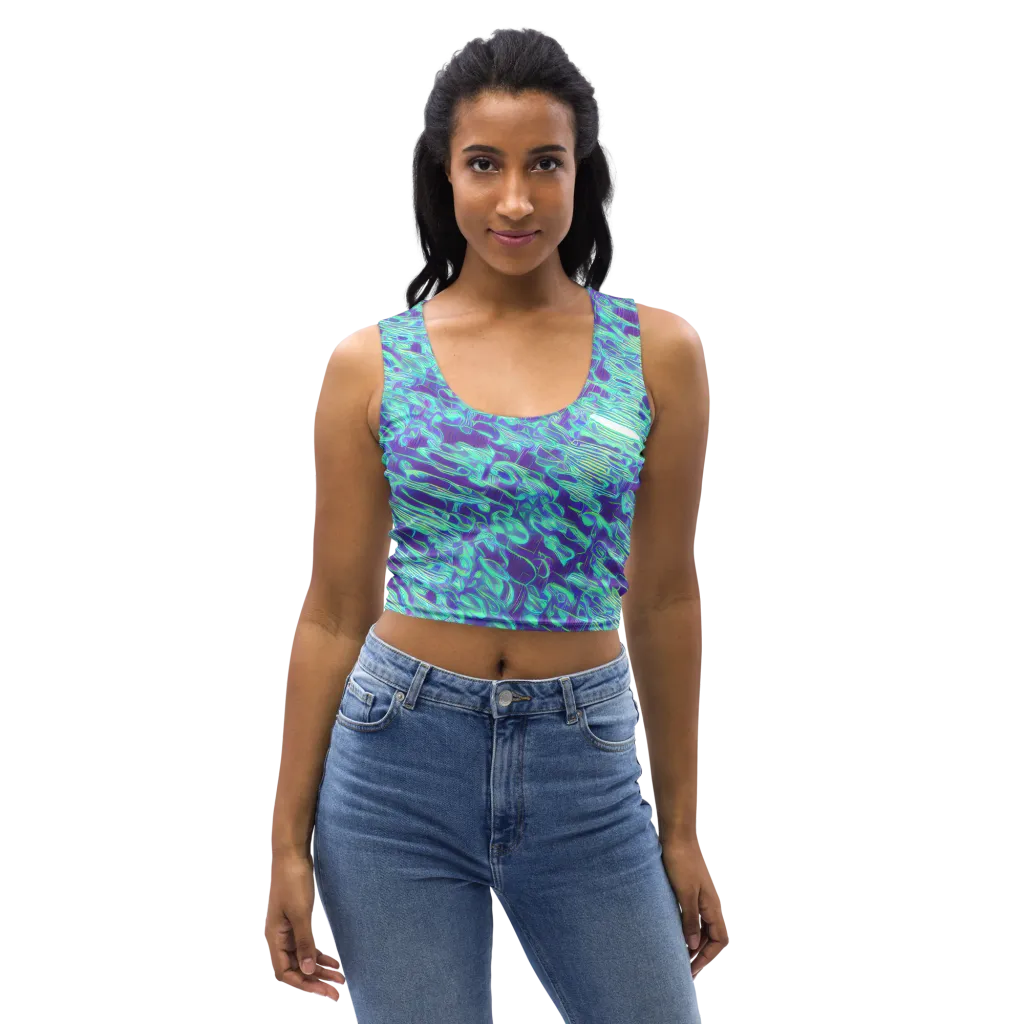 Aqua Fever on Crop Top — Front