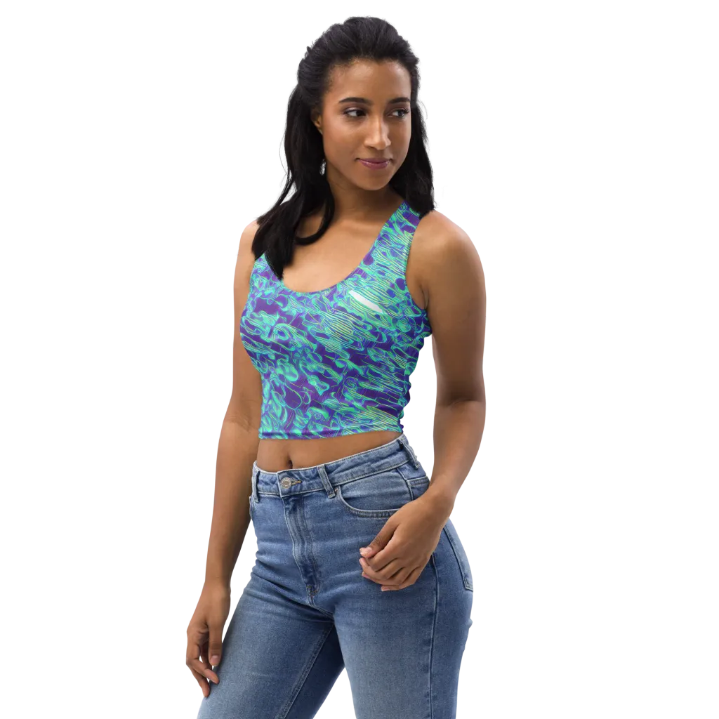 Aqua Fever on Crop Top — Left Front