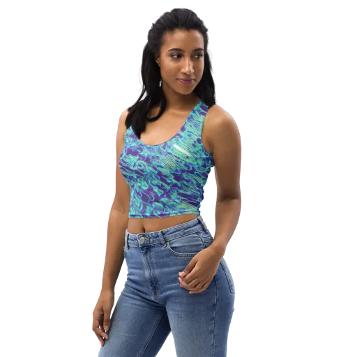 Aqua Fever on a Crop Top