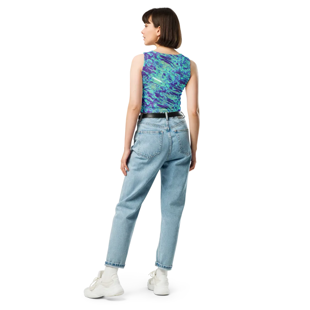Aqua Fever on Crop Top — Back