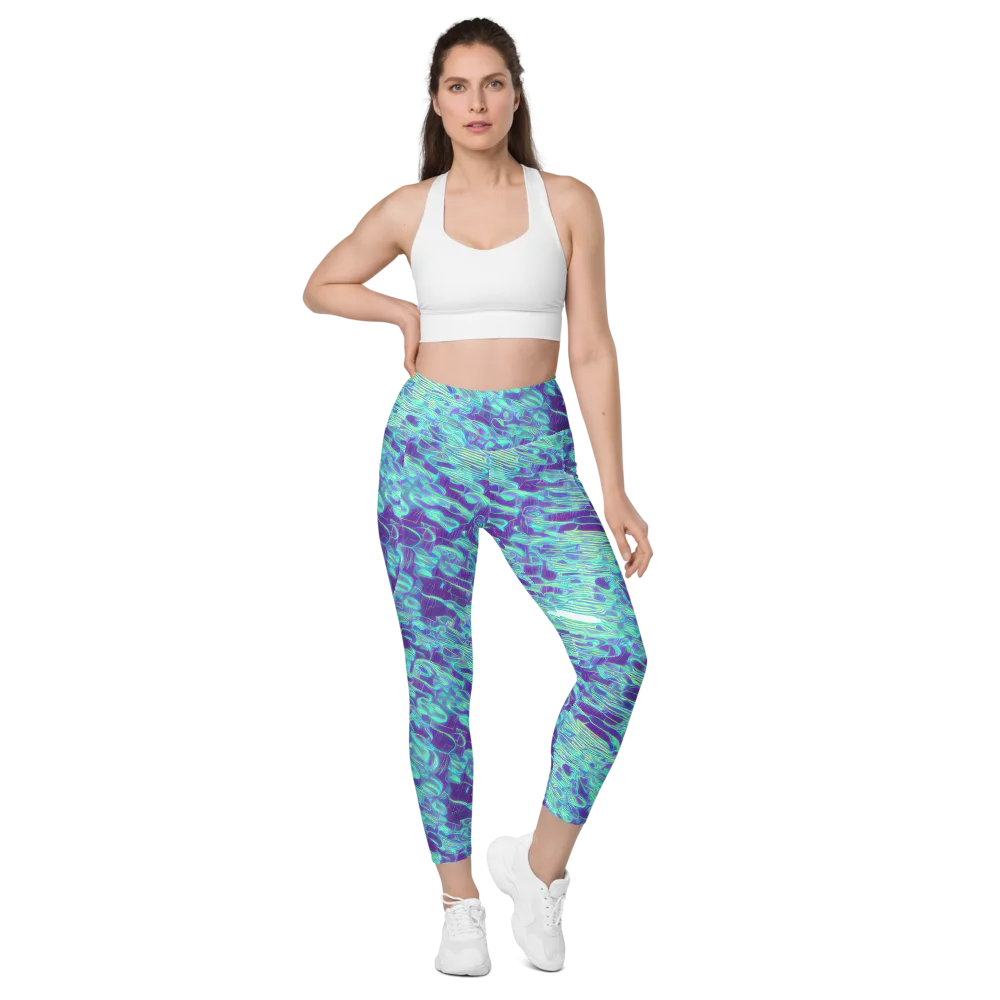 Aqua Fever on Leggings with Pockets — Front