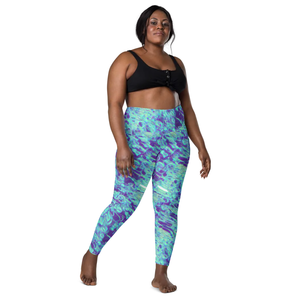 Aqua Fever on Leggings with Pockets — Front