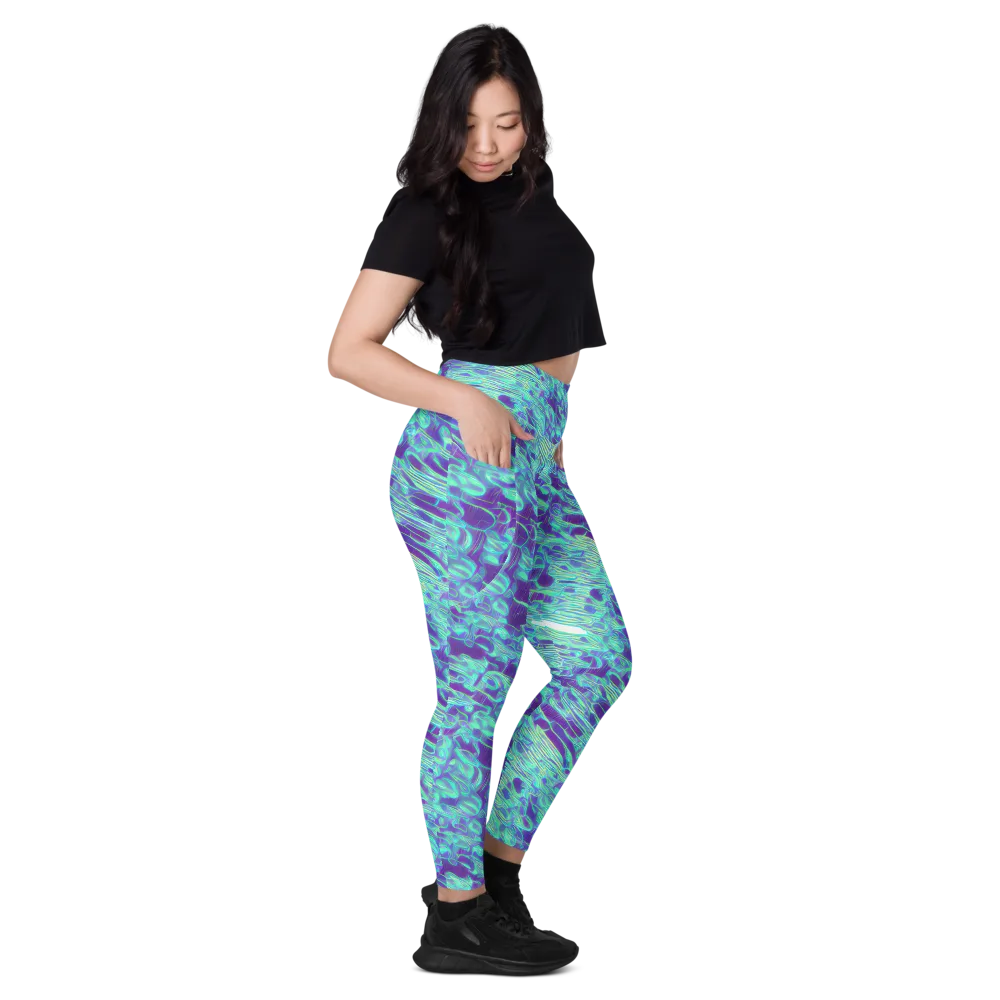 Aqua Fever on Leggings with Pockets — Right