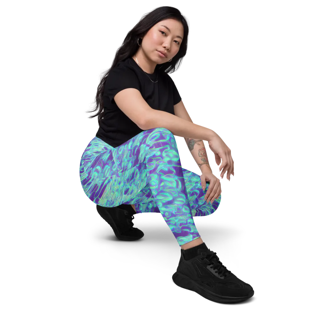 Aqua Fever on Leggings with Pockets — Right Front