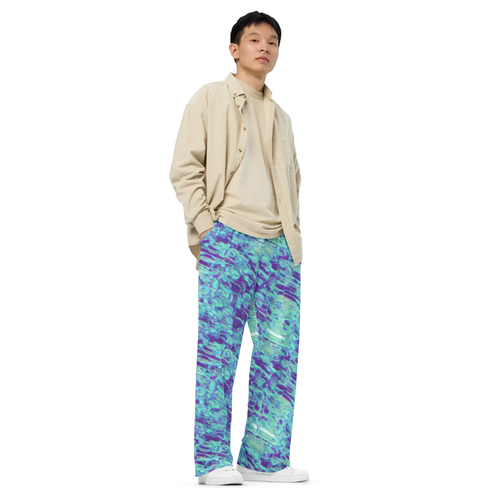 Aqua Fever on Wide-Leg Pants — Right Front