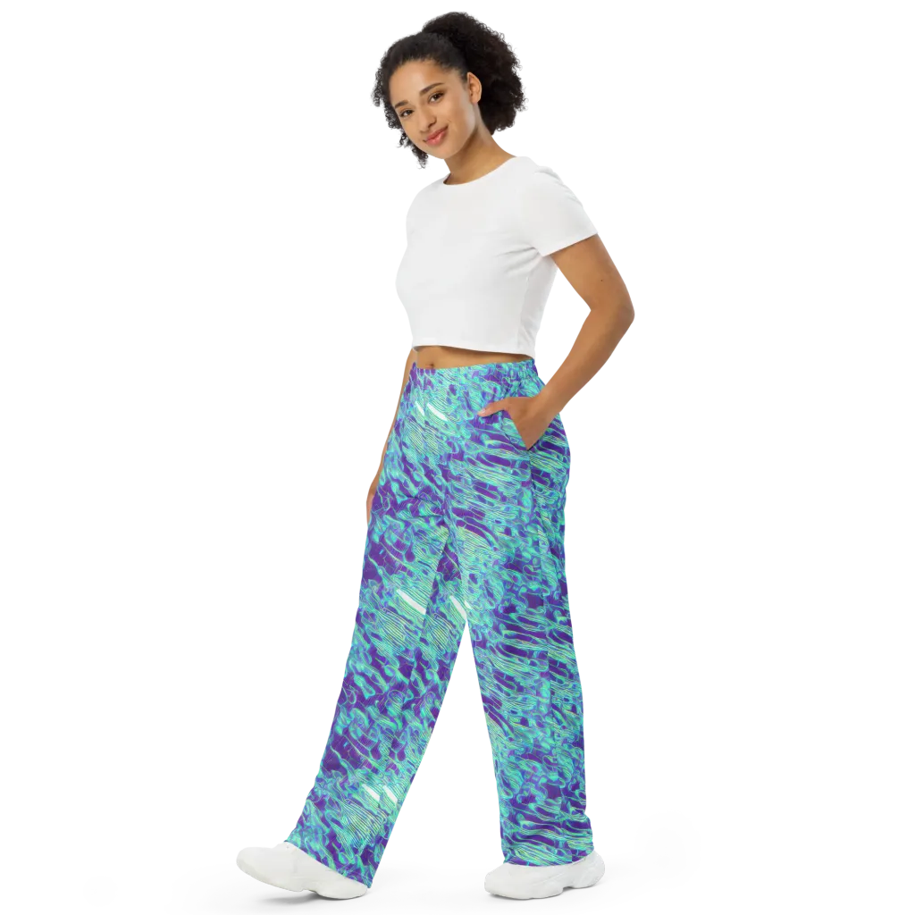 Aqua Fever on Wide-Leg Pants — Left Front