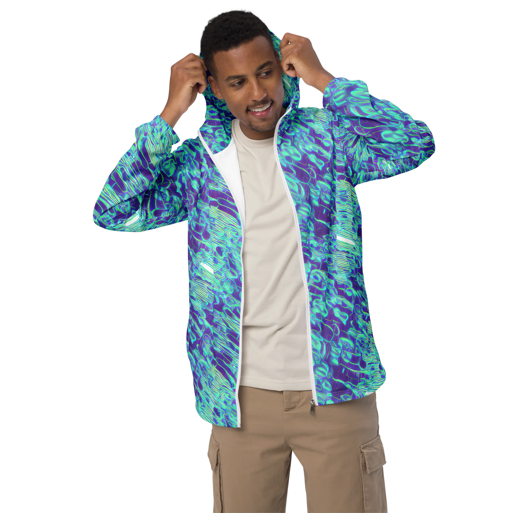 Aqua Fever on Men's Windbreaker — Front
