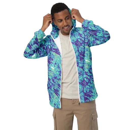 Aqua Fever on a Men's Windbreaker