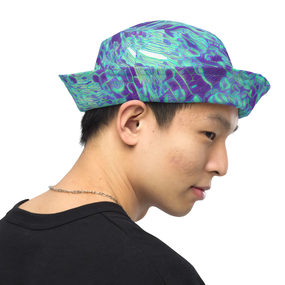 Aqua Fever on Reversible Bucket Hat — Right Outside