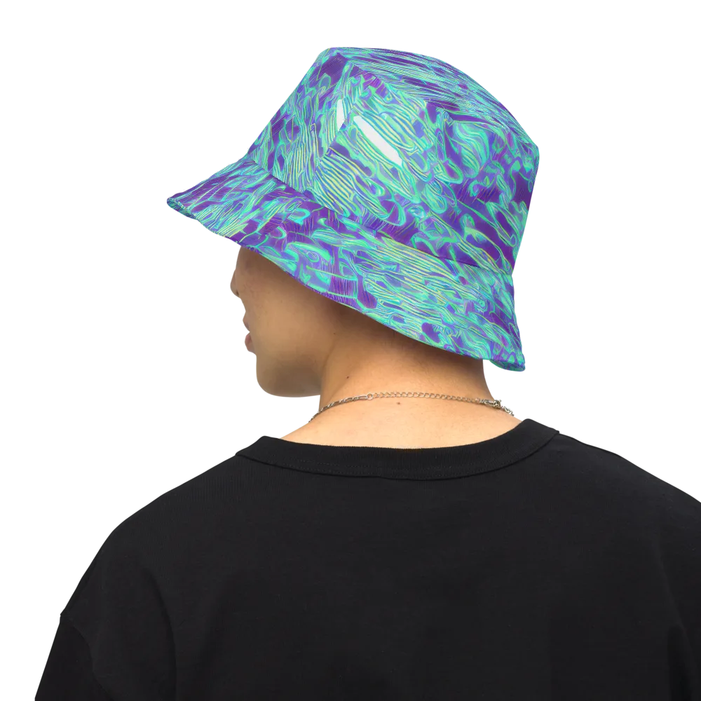 Aqua Fever on Reversible Bucket Hat — Back Inside