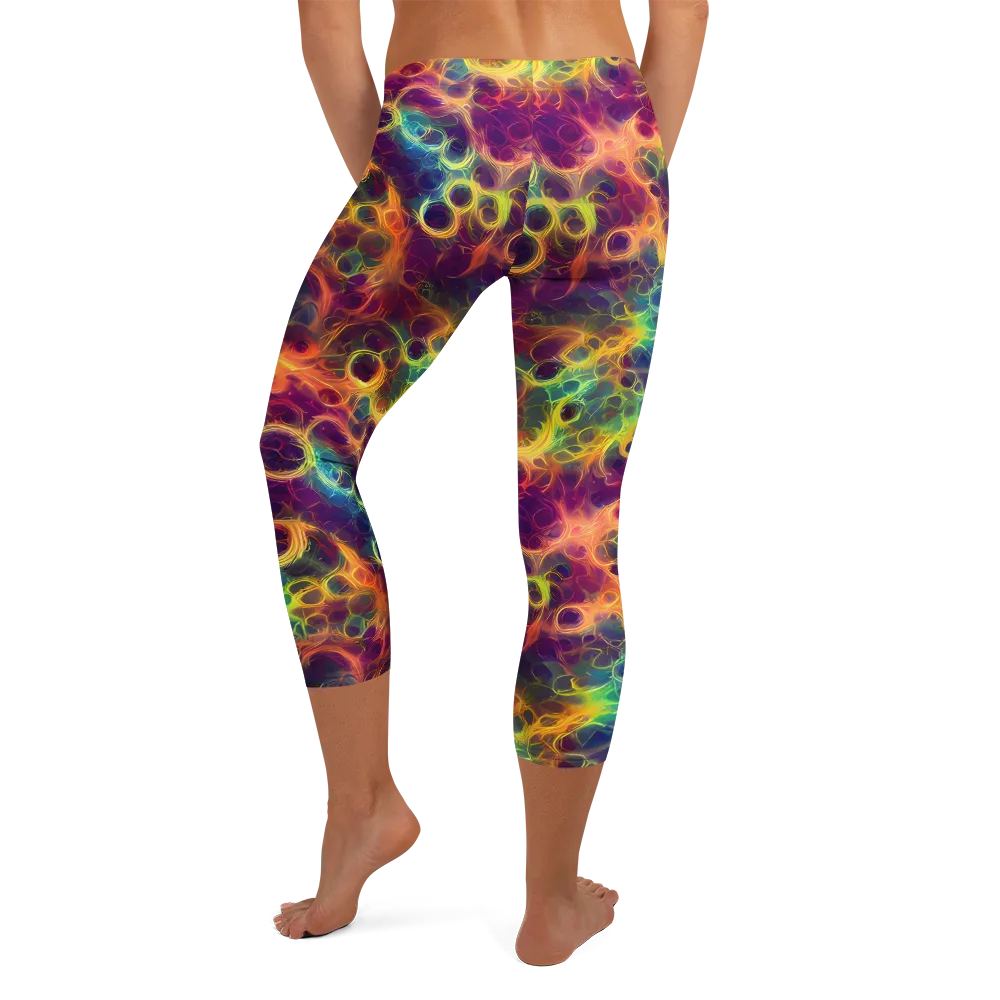 Neon Whorl on Capri Leggings — Back
