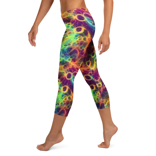 Neon Whorl on a Capri Leggings