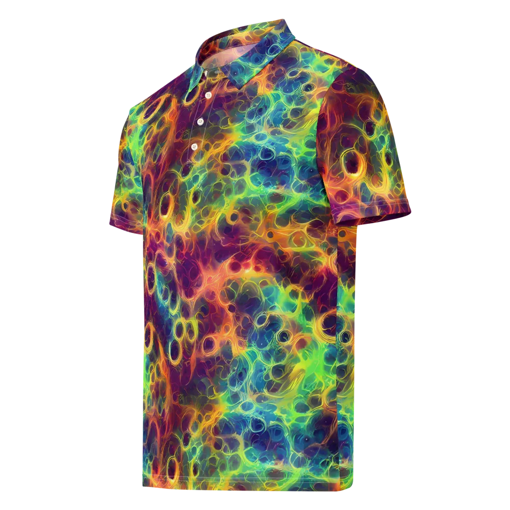 Neon Whorl on Men's Slim Fit Polo Shirt — Left Front