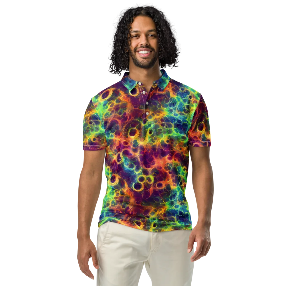 Neon Whorl on Men's Slim Fit Polo Shirt — Front