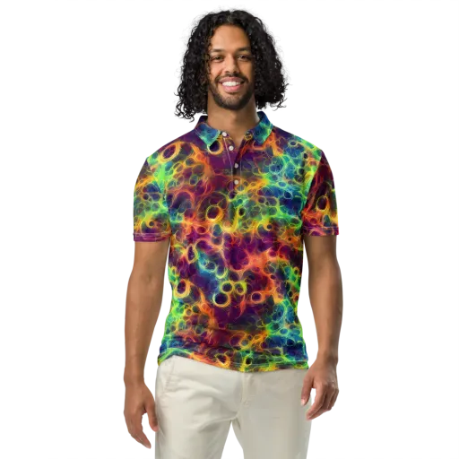 Neon Whorl on a Men's Slim Fit Polo Shirt