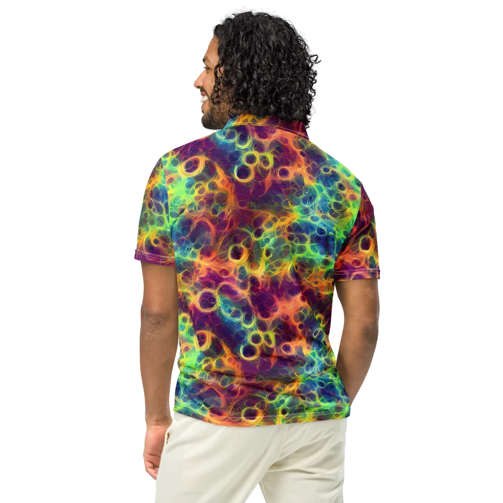 Neon Whorl on Men's Slim Fit Polo Shirt — Back