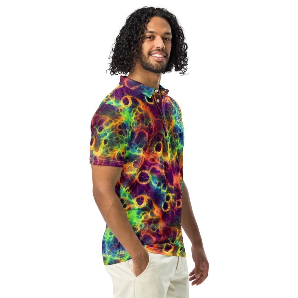 Neon Whorl on Men's Slim Fit Polo Shirt — Right Front