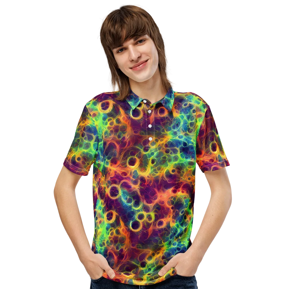 Neon Whorl on Men's Slim Fit Polo Shirt — Front