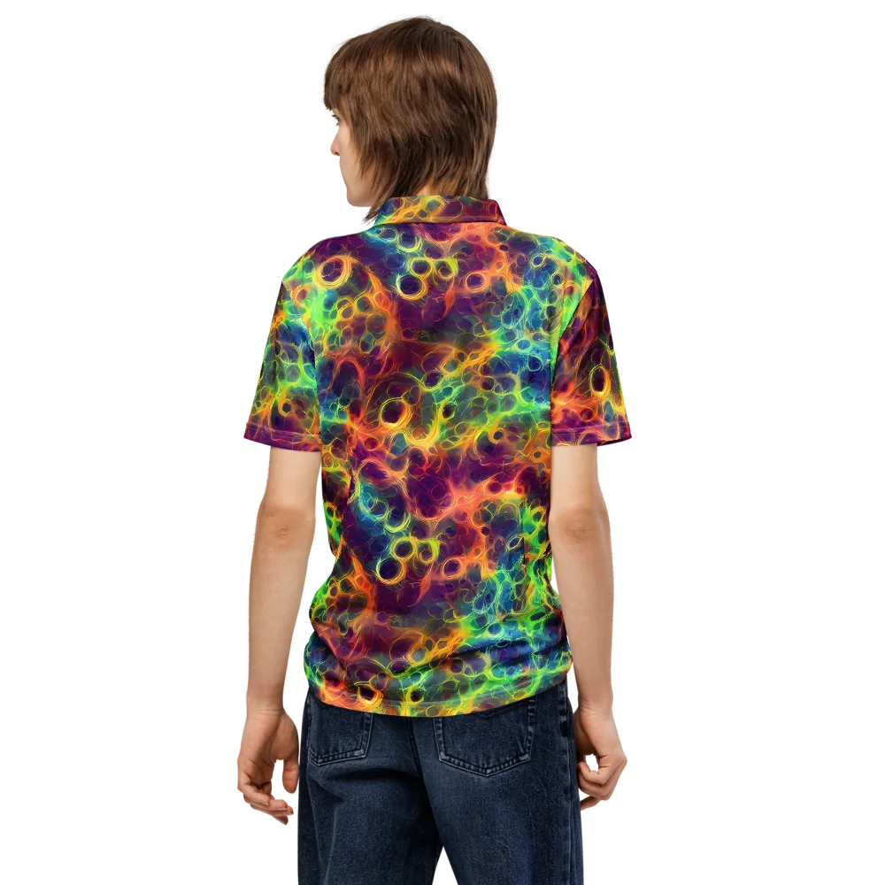 Neon Whorl on Men's Slim Fit Polo Shirt — Back